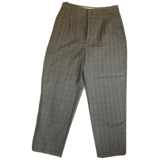 USA Made Lord Isaacs High Waist Pleated Pants Gray Tweed sz s - Picture 8 of 8